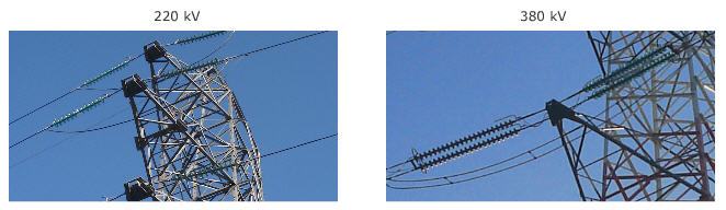 Insulation between conductors and pylons is provided by insulators